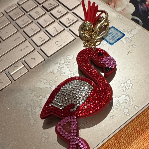 Elegant Flamingo Keychain with Crystals - Picture 1 of 1